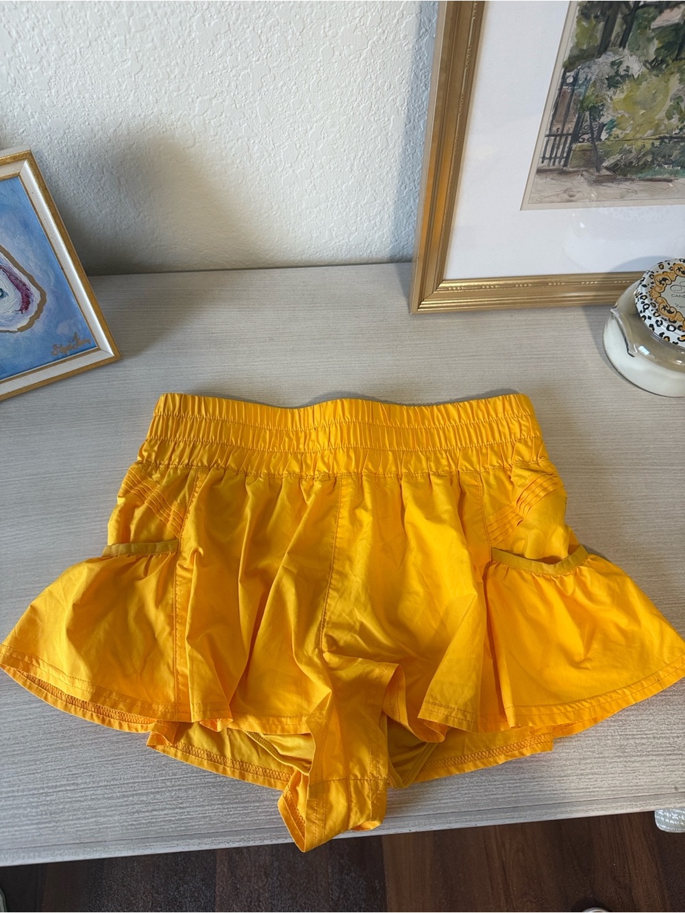 Free People Bright Yellow Get Your Flirt On Shorts